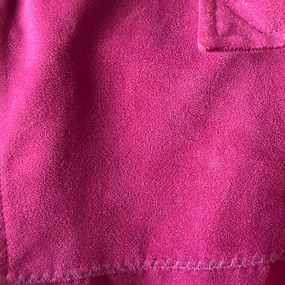 Cherokee Deep Red suede like ladies blouse large - Picture 4 of 14